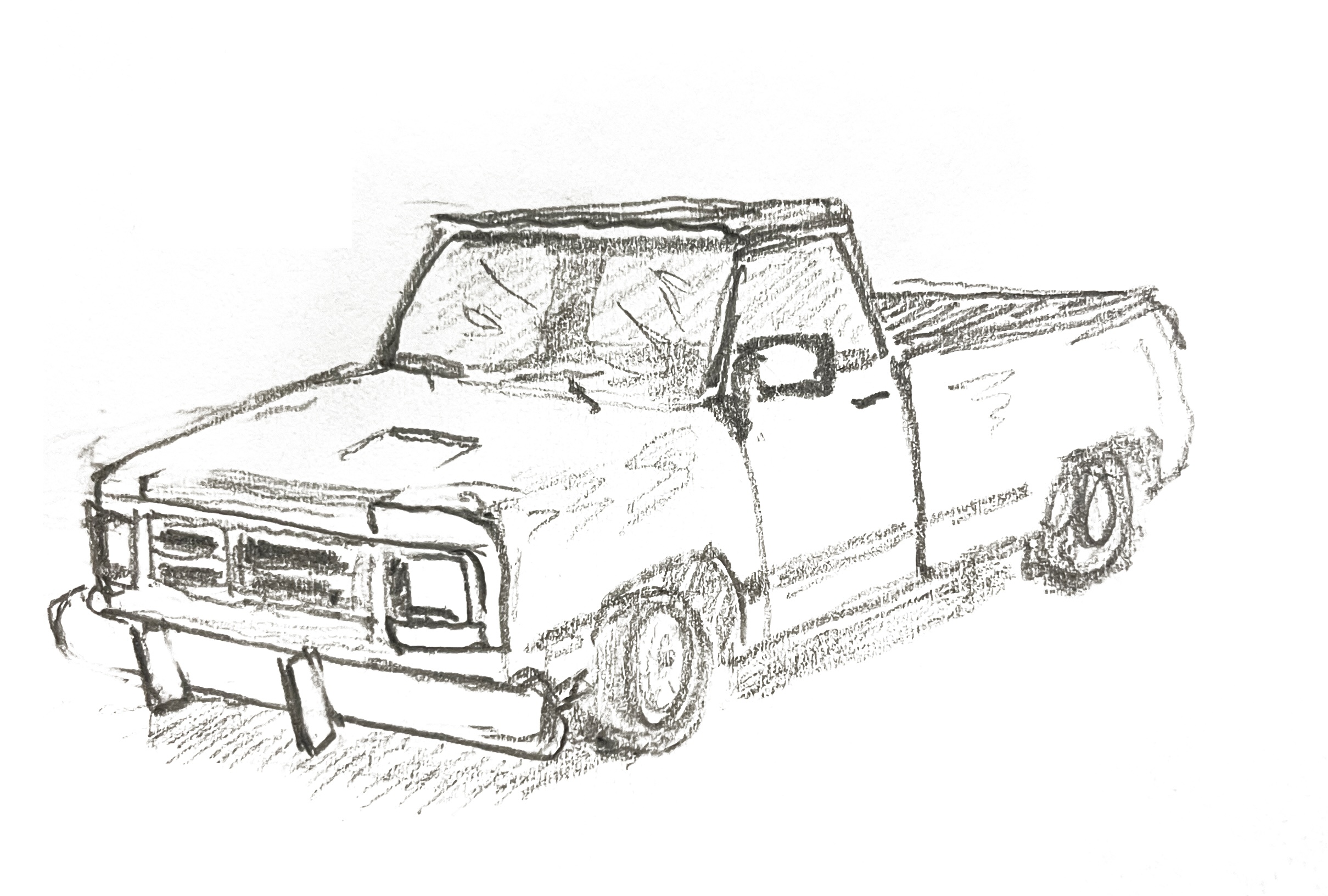 sketch of a pickup truck