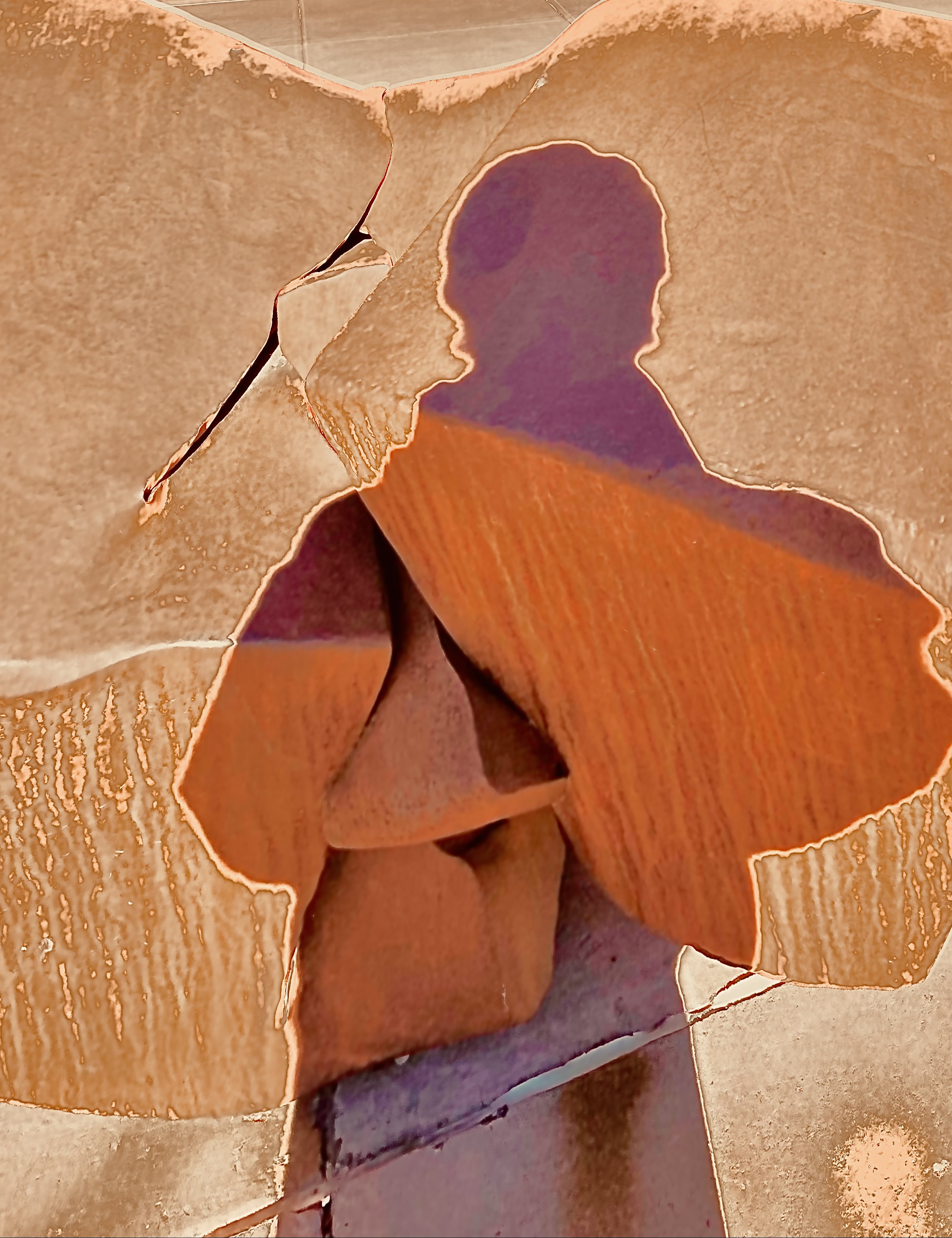 impressionistic collage of cardboard